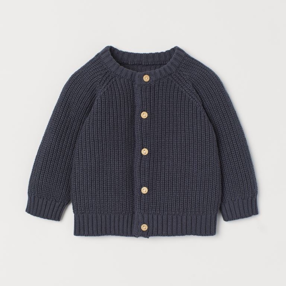 H&M Rib Knit Cotton Cardigan 12-18m